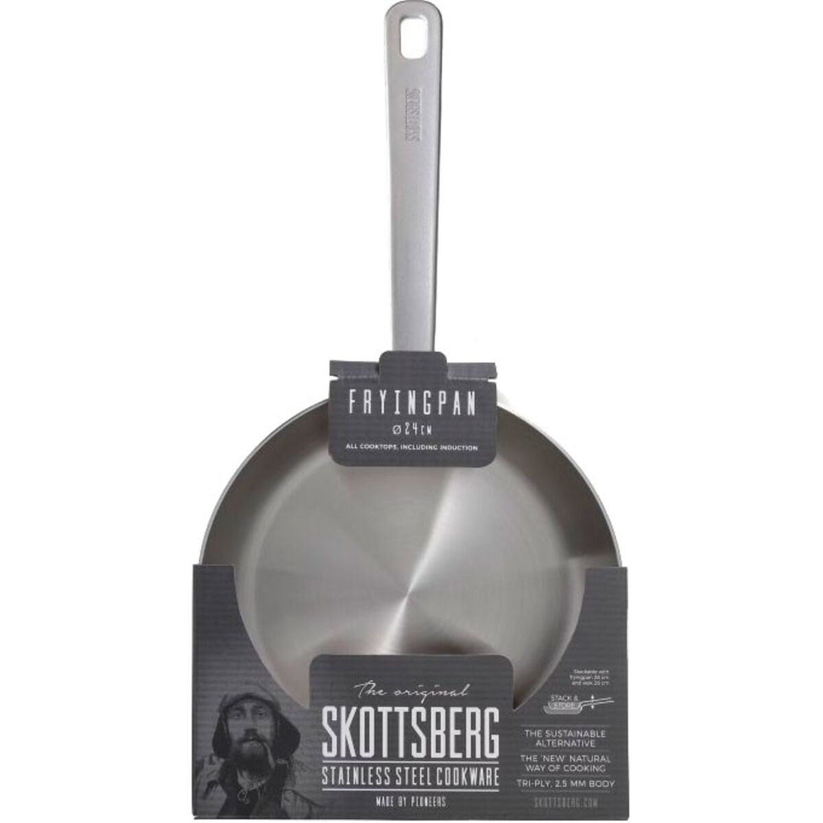 Stekepanne 24 cm, rustfritt stål