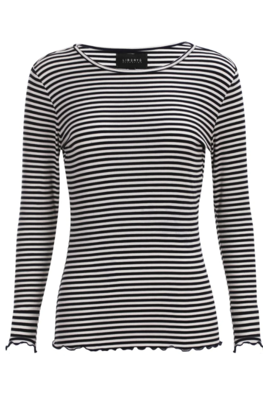 Liberte Natalia Ls Round Neck Blouse navy creme small stripe