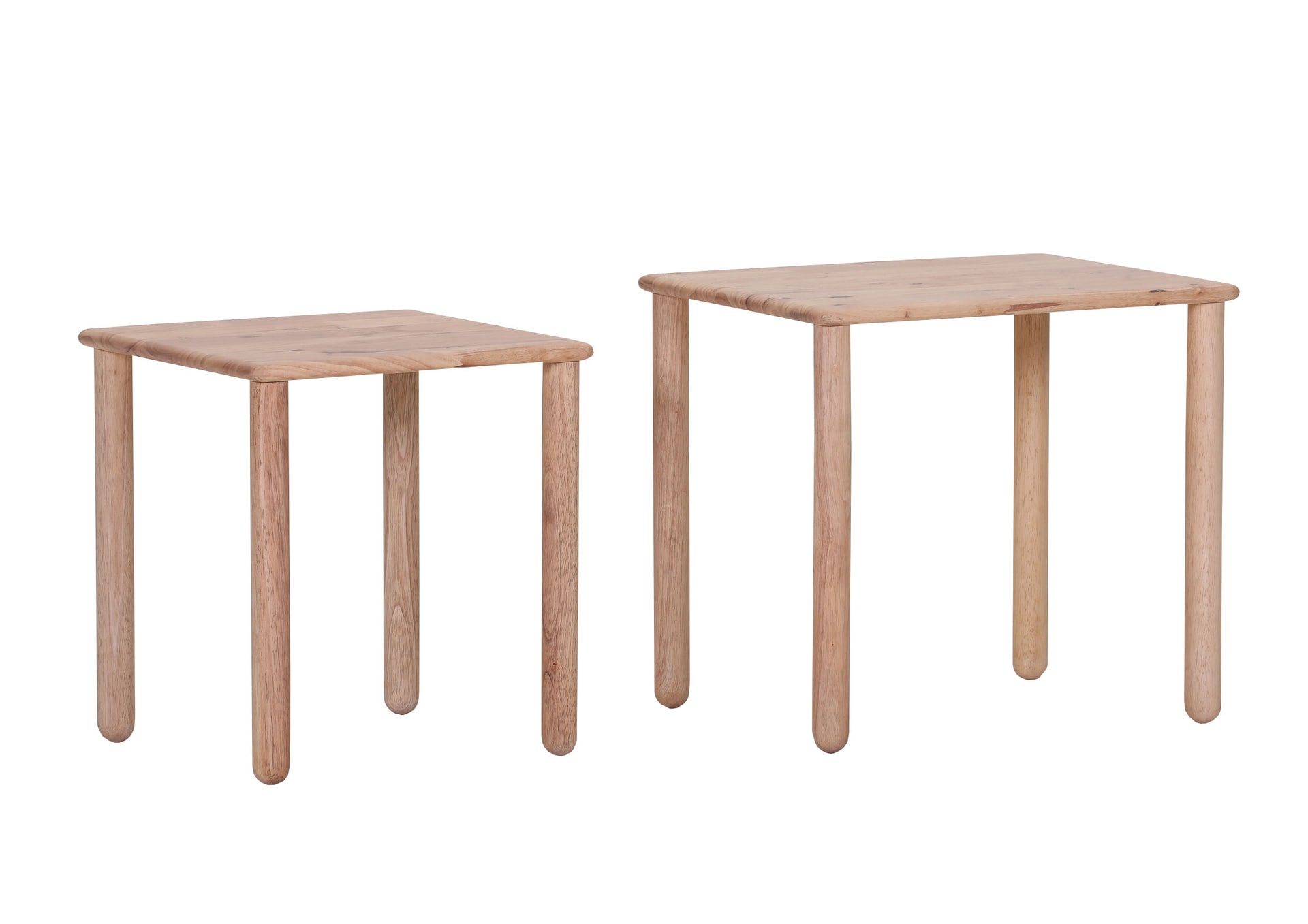 INTERhome Beistelltisch 2er Set RUBBY Rubberwood massiv