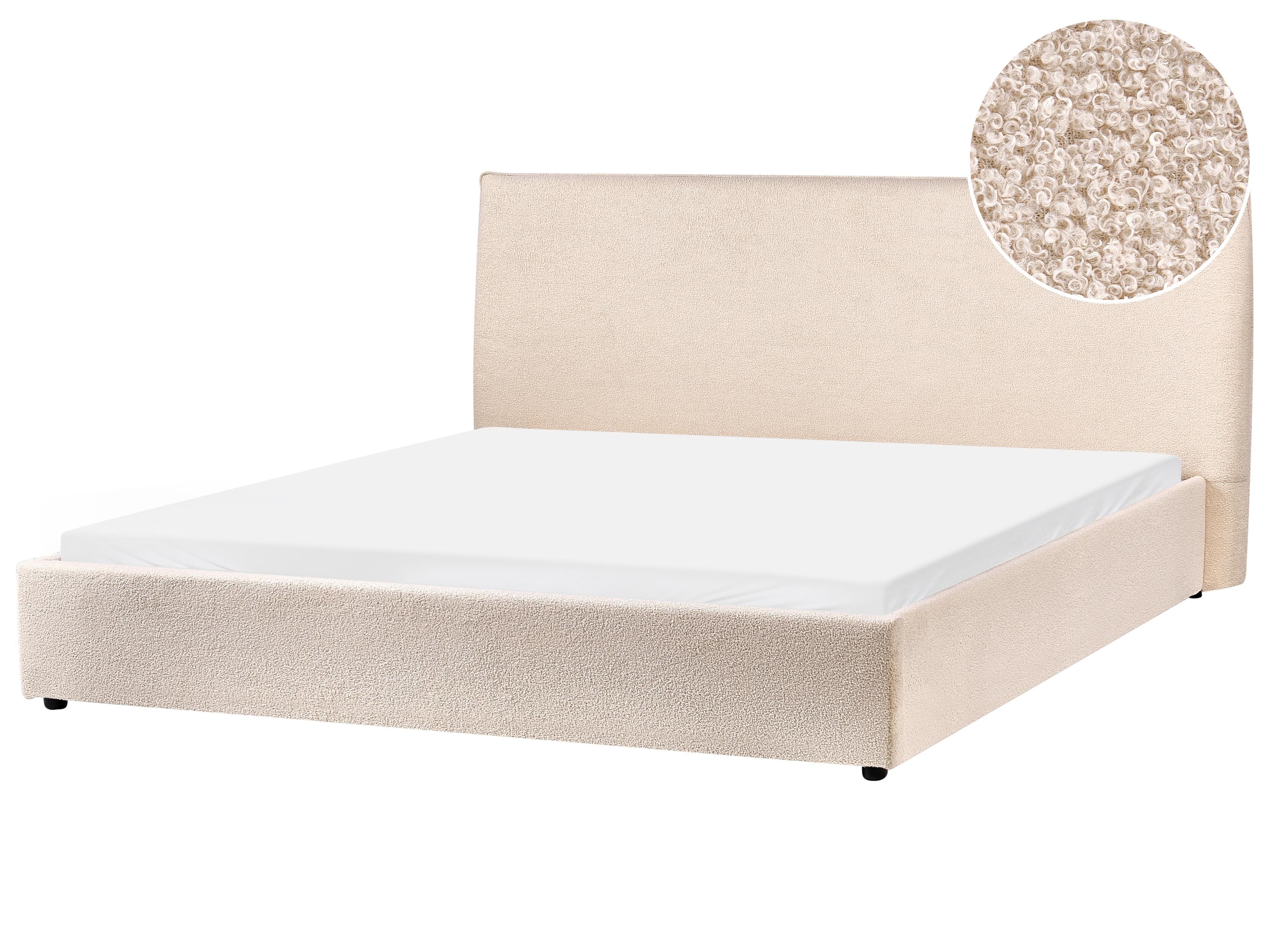 Bed Bouclé LAVAUR 180 x 200 cm Beige