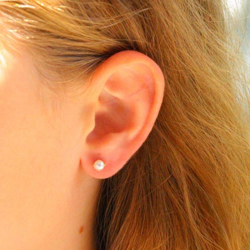 Boucles d'Oreilles Or Jaune - Perles de Culture