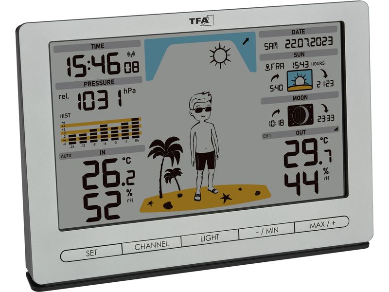 TFA Dostmann Wetterstation Meteo Jack Silber Funk-Wetterstation