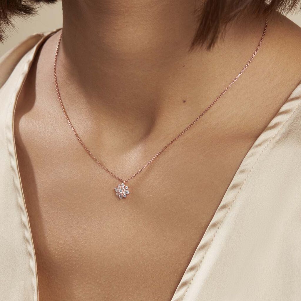 Collier Lorraine Argent Rose Oxyde De Zirconium