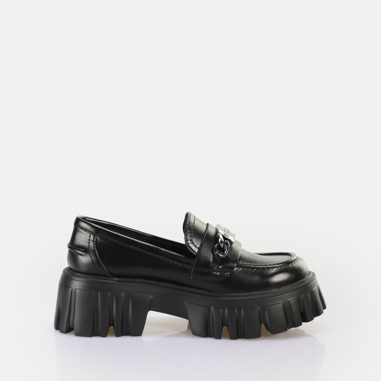 Lion Loafer Chaussures basses vegan, noir