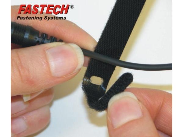 FASTECH Klettkabelbinder ETK-5-3 13 x 200 mm Schwarz, 10 St Kabelmanagement mit Klettverschlusssystem