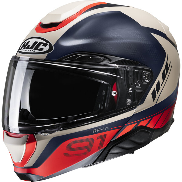 HJC - Casque RPHA 91 Rafino MC1SF / Beige / Bleu foncé / Rouge / Mat