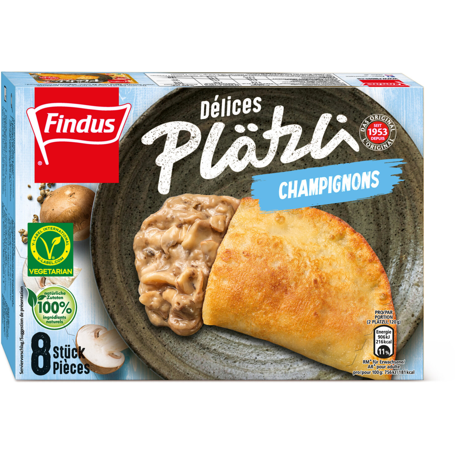 Findus Plätzli mit Champignons 8 Stück