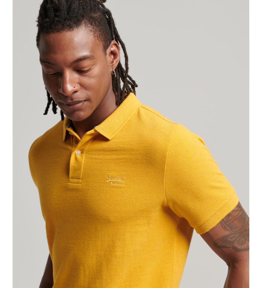 Camisa polo Superdry Classic amarela em piqué