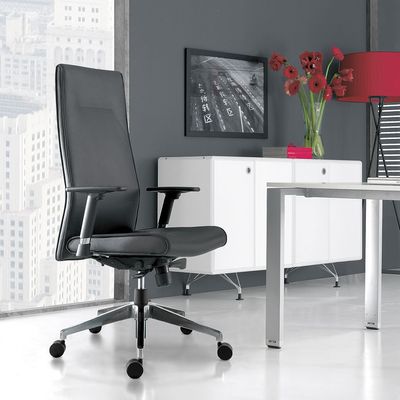 Fauteuil de bureau RACER DIRECTION - accoudoirs réglables - cuir noir