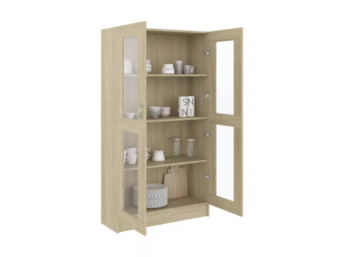 Armoire à vitrine Chêne sonoma 82,5x30,5x150 cm Aggloméré
