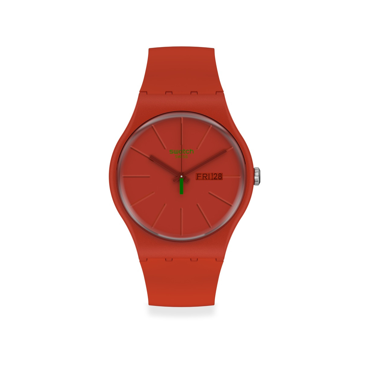 Montre Swatch mixte plastique rouge