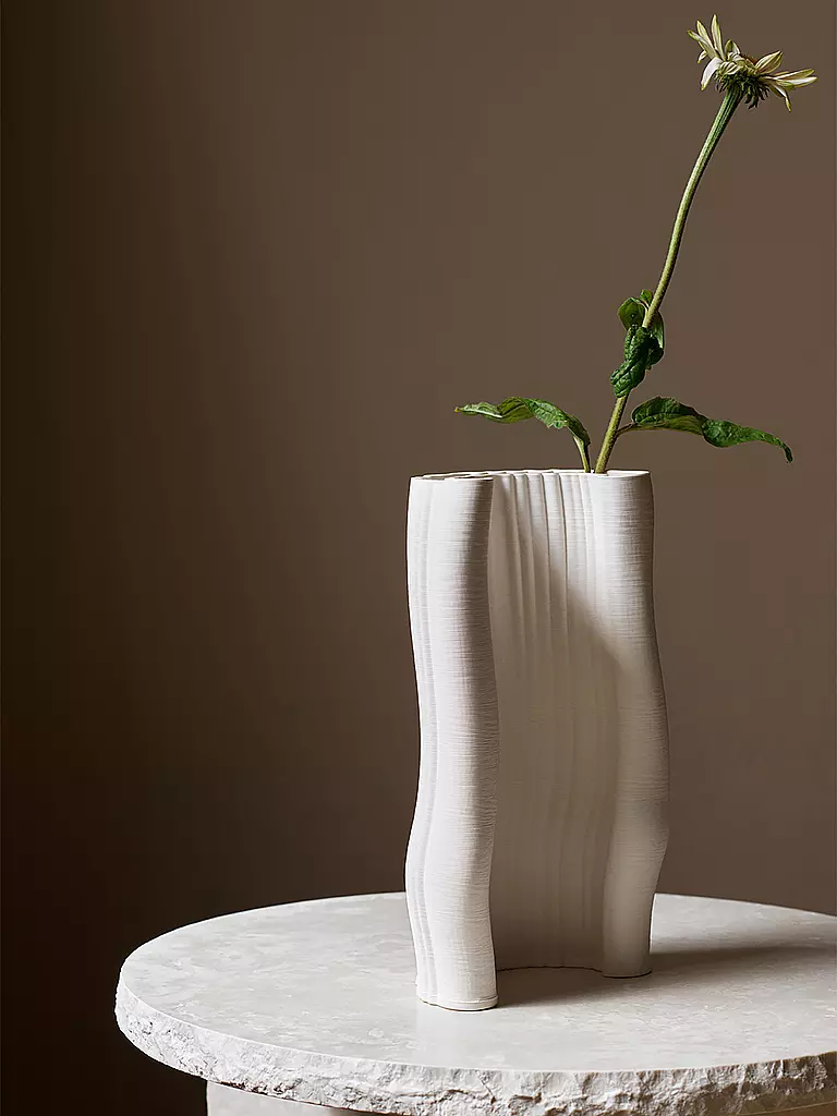 FERM LIVING Vase MOIRE 30cm Offwhite weiss