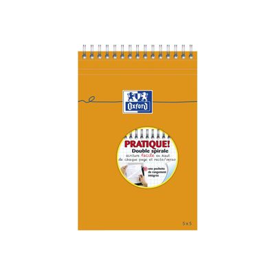 Oxford - Pack de 5 Blocs notes à spirale - A5 - 160 pages - petits carreaux - 80g