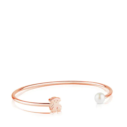 Pulseira Sweet Dolls com banho de ouro rosa 18k sobre prata e pérola cultivada.
