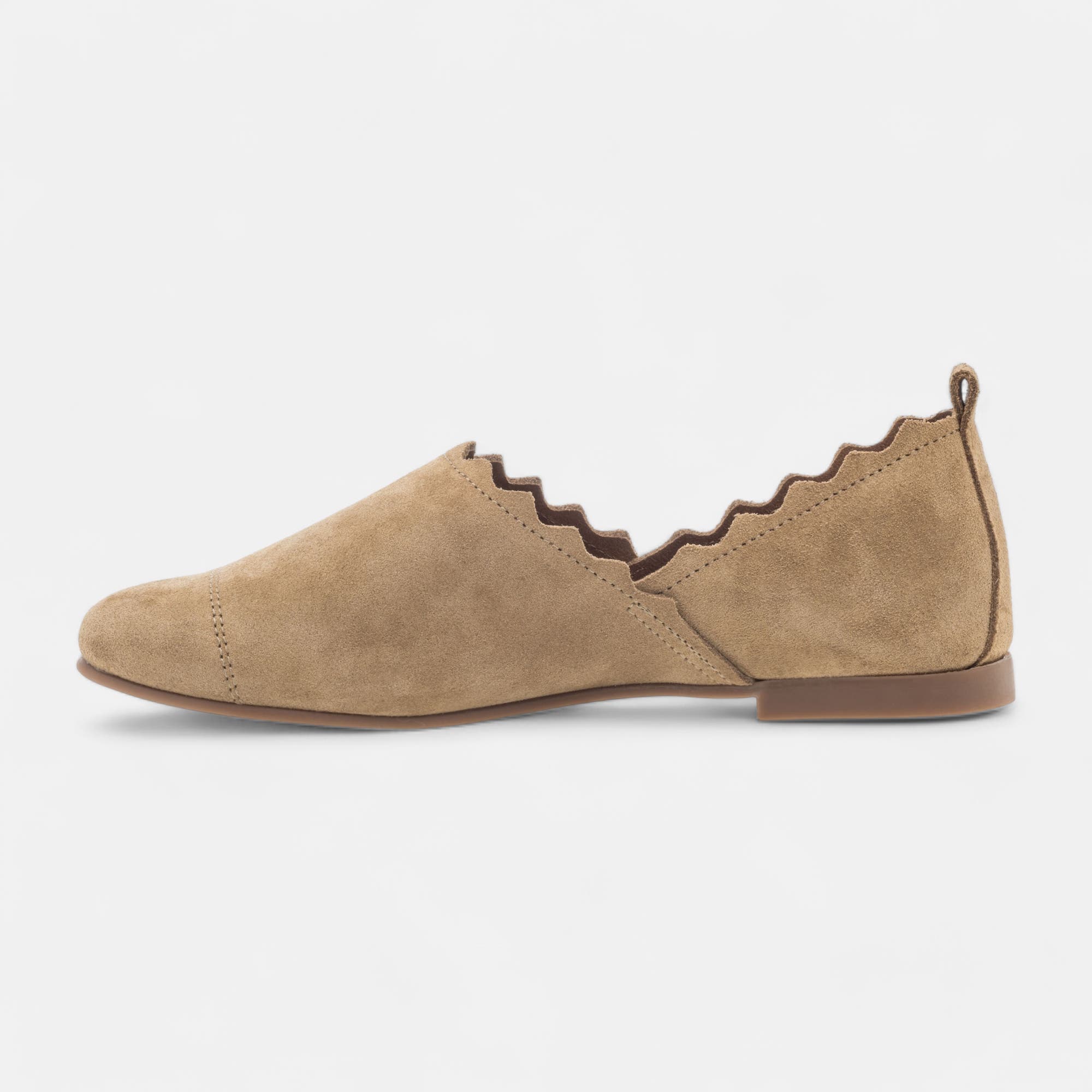 Ballerines Femme en cuir taupe
