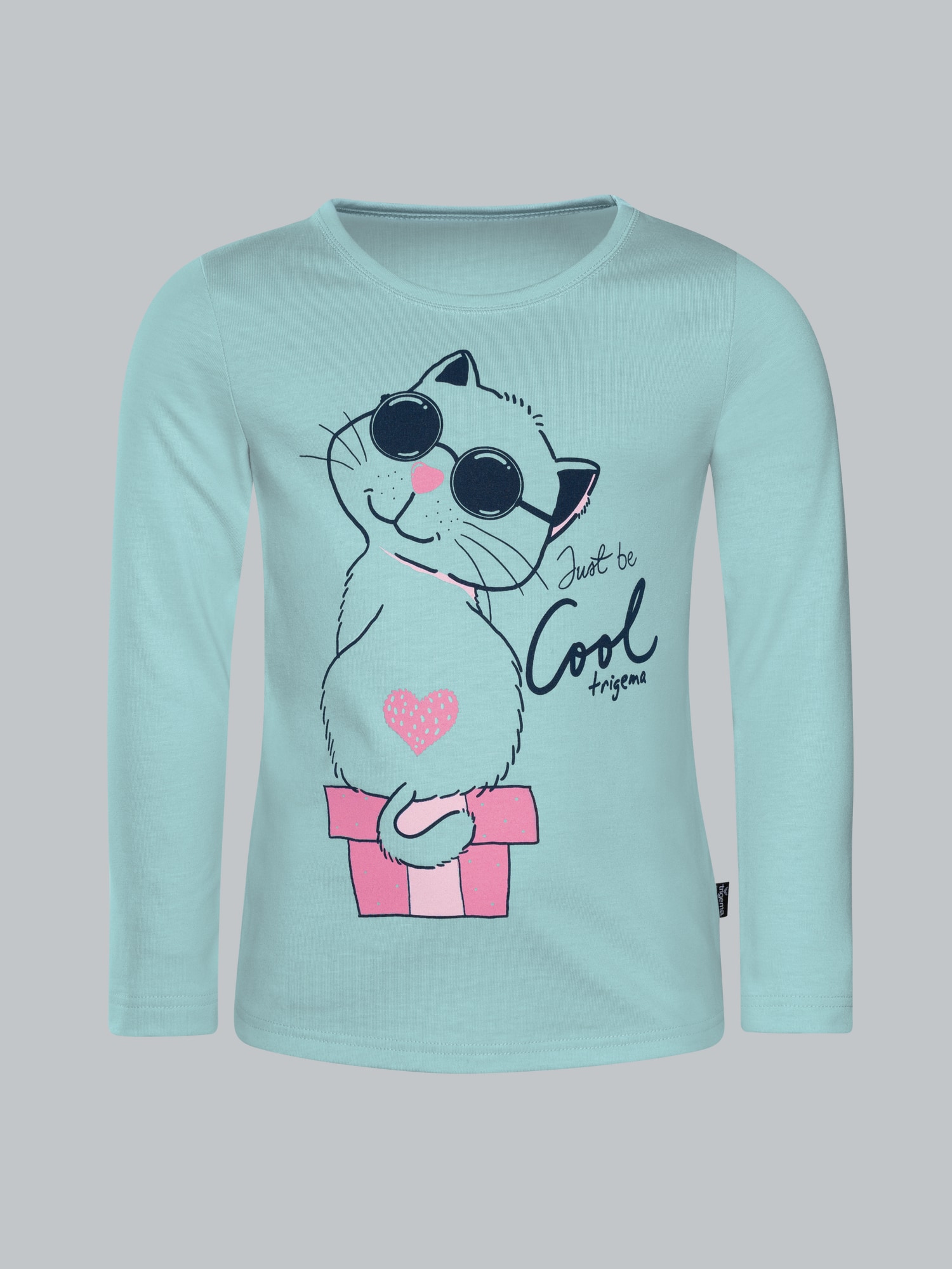 Langarmshirt mit Katzen-Motiv Gletscher