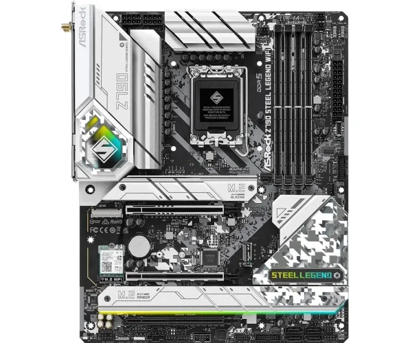 ASRock Z790 Steel Legend WiFi - Bundkort - ATX - LGA1700 sokkel - Z790 Chipset - USB-C 3.2 Gen 2x2, USB-C 3.2 Gen2, USB 3.2 Gen 2, USB 3.2 Gen 1 - 2.5 Gigabit LAN, Wi-Fi 6E, Bluetooth - onboard grafik (CPU påkrævet) - HD Audio (8-kanaler)