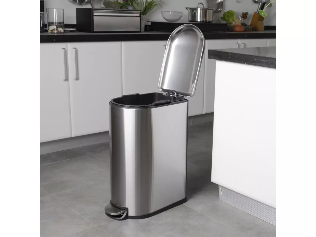 Poubelle de cuisine à pédale FULLER Argent Acier inoxydable 40 L