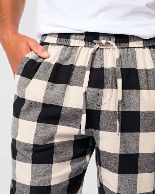 pantalon de pyjama homme flanelle à carreaux noir