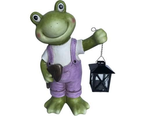 Decoratief kikkerbeeldje Lafiora 12 x 38 cm wit paars groen