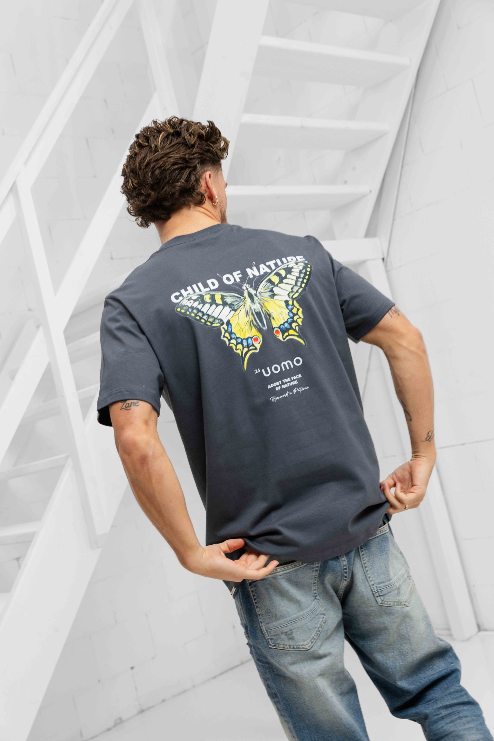 24 Uomo Child Of Nature T-shirt Heren Donkergrijs