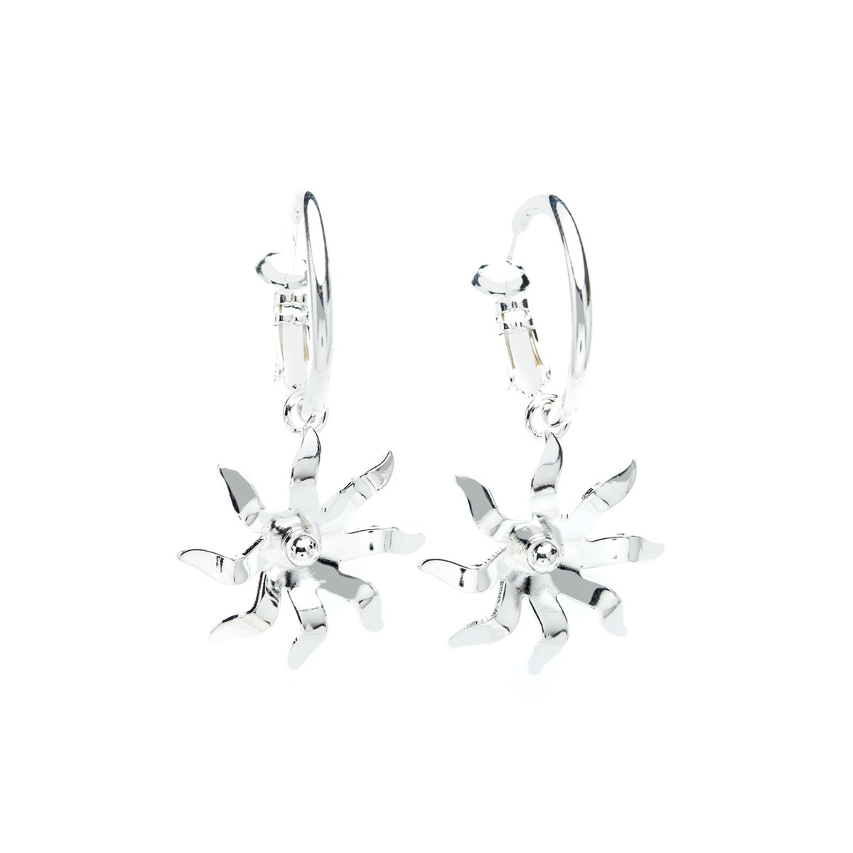 mini boucles d'oreilles créoles soleil plaqué argent - ÉOS