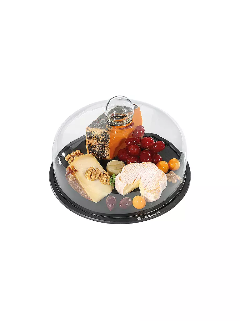 ZASSENHAUS COMFORT PLUS - Käseglocke mit Glasdeckel 28 cm schwarz