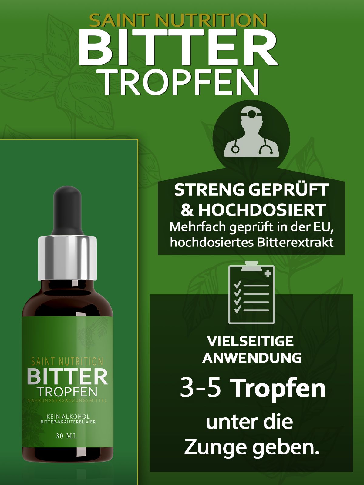 Saint Nutrition® | Bitter Tropfen | Hildegard von Bingen