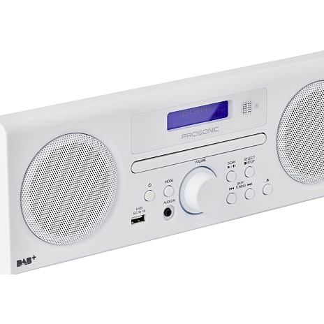 Prosonic hifi-1000 musikanlæg med DAB+/FM/CD/Bluetooth - hvid