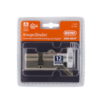 NEMEF veiligheidsknopcilinder NF2 30/30 mm SKG 2-sterren