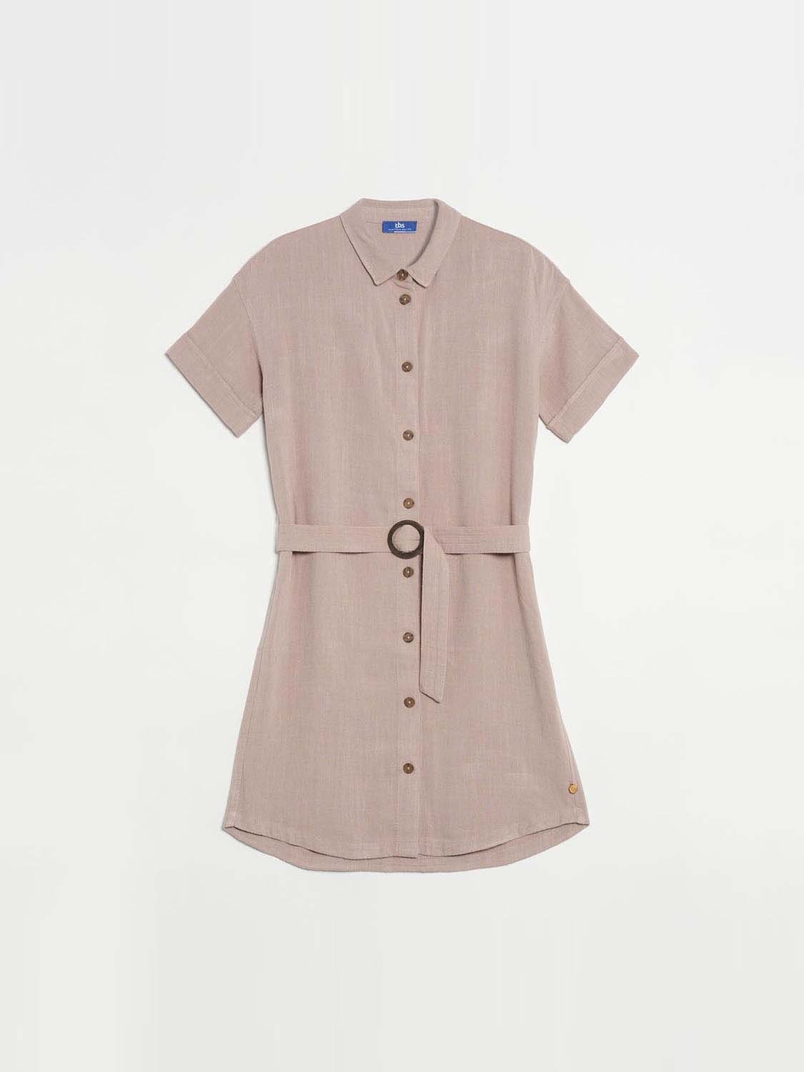 Robe Femme Mix Matières Rose