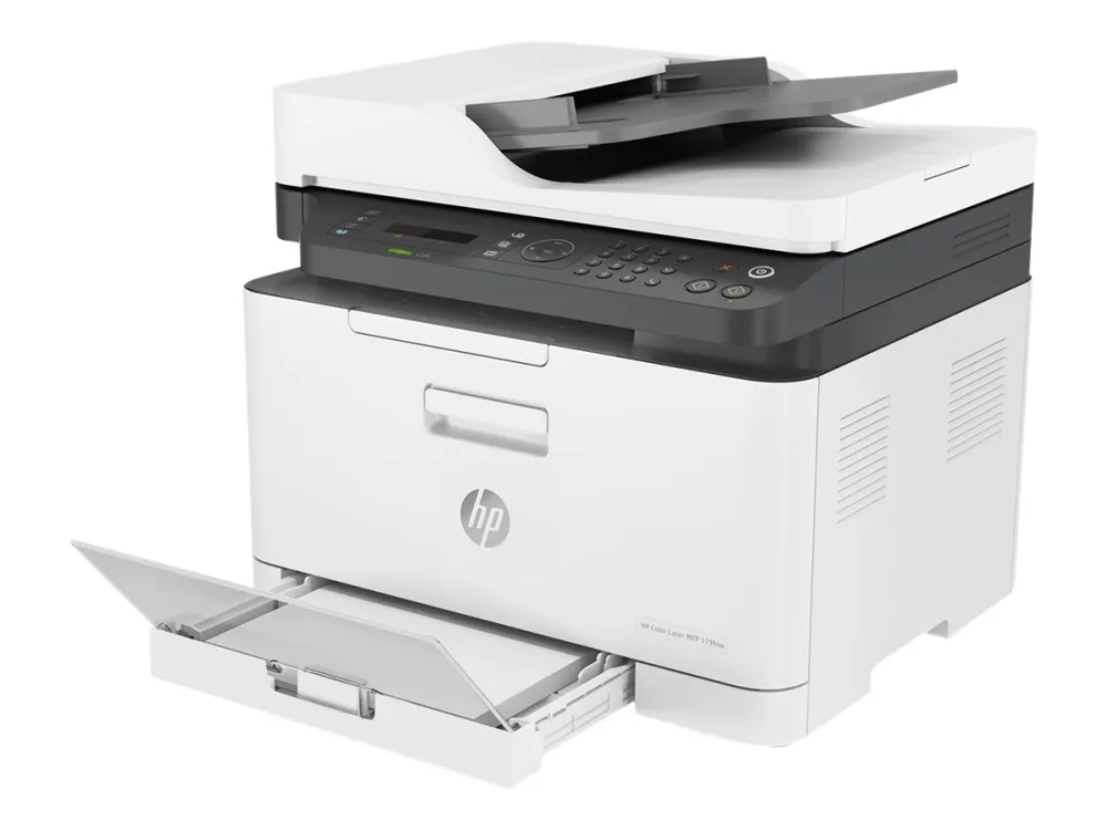 HP Color Laser MFP 179fnw - Multifunktionsprinter - farve - laser - A4 (210 x 297 mm) (original) - A4/Letter (medie) - op til 14 spm (kopiering) - op til 18 spm (udskriver) - 150 ark - 33.6 Kbps - USB 2.0, LAN, Wi-Fi(n)