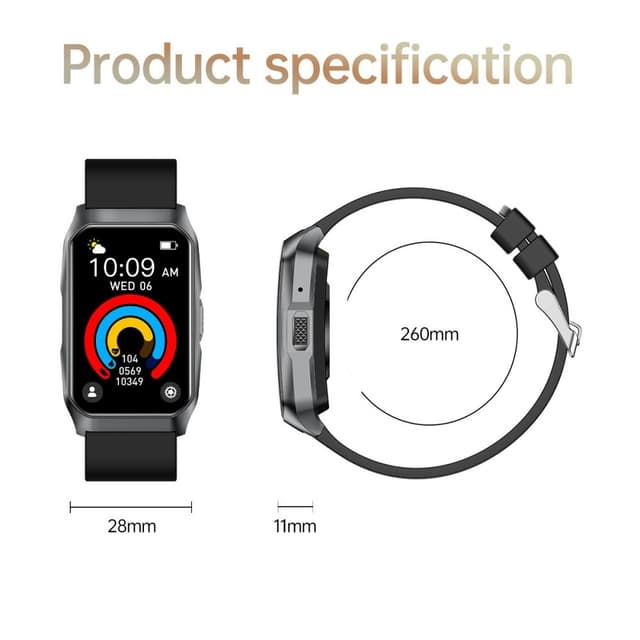 Smartwatch med opkald Bluetooth-sundhedsmåler Fitnesstracker Smartwatch