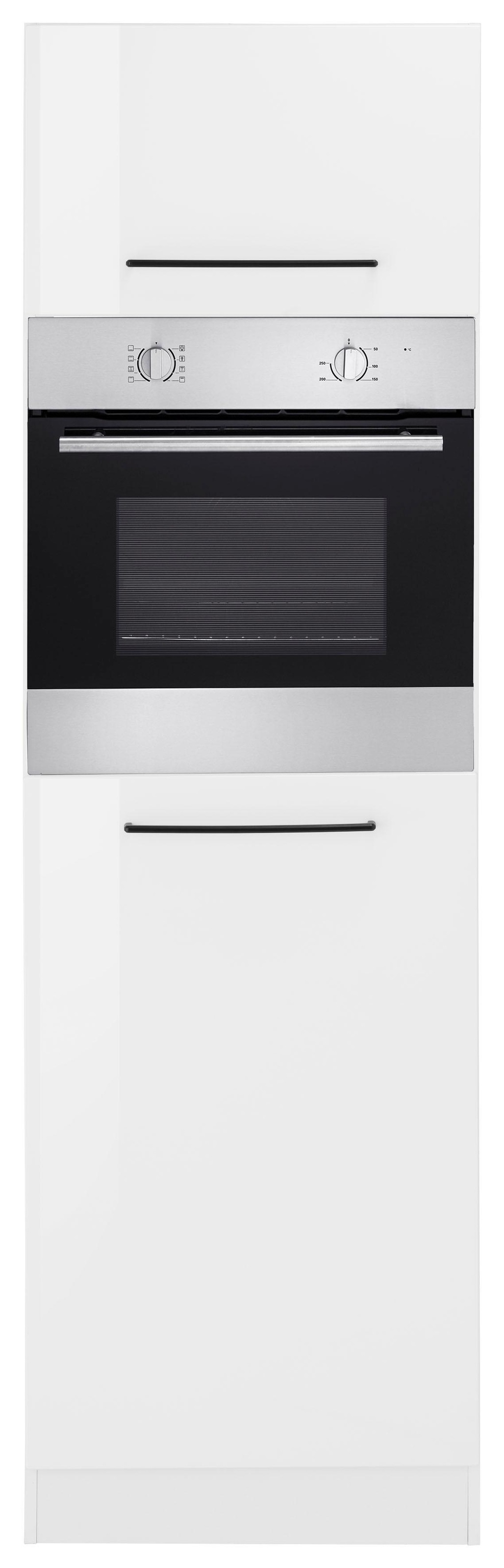 KOCHSTATION Backofenumbauschrank »KS-Tulsa« 60 cm breit, 200 cm hoch, für Einbaubackofen, schwarze Metallgriffe