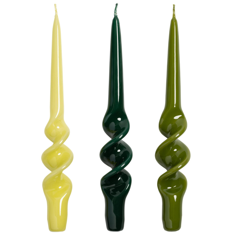 &klevering Alpha kaarsen set van 3 Green