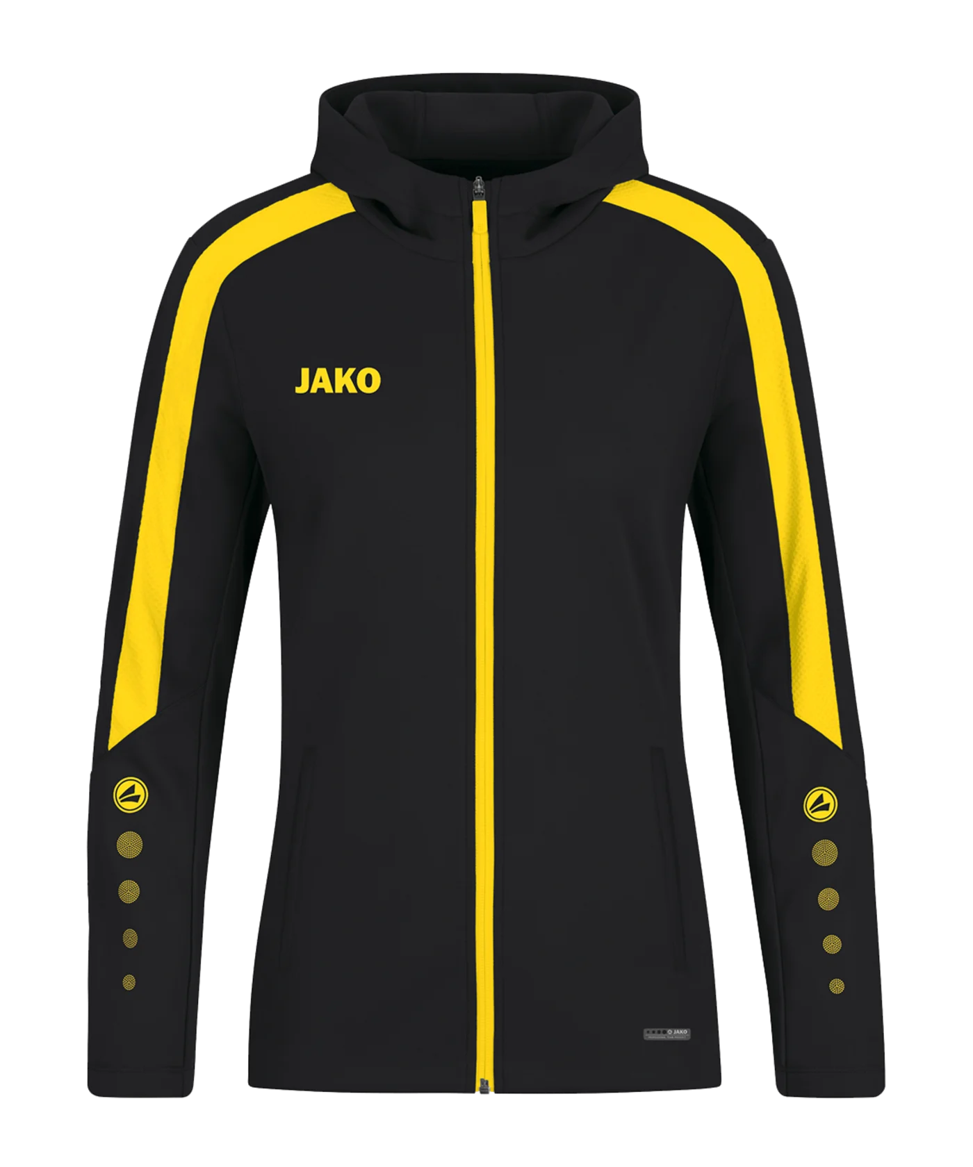 JAKO Power Kapuzenjacke Damen Schwarz Gelb F803