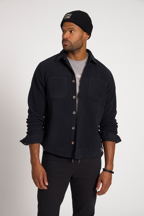 STHUGE Hemd, Overshirt, Fleece, Langarm, Modern Fit, Kentkragen, bis 8 XL