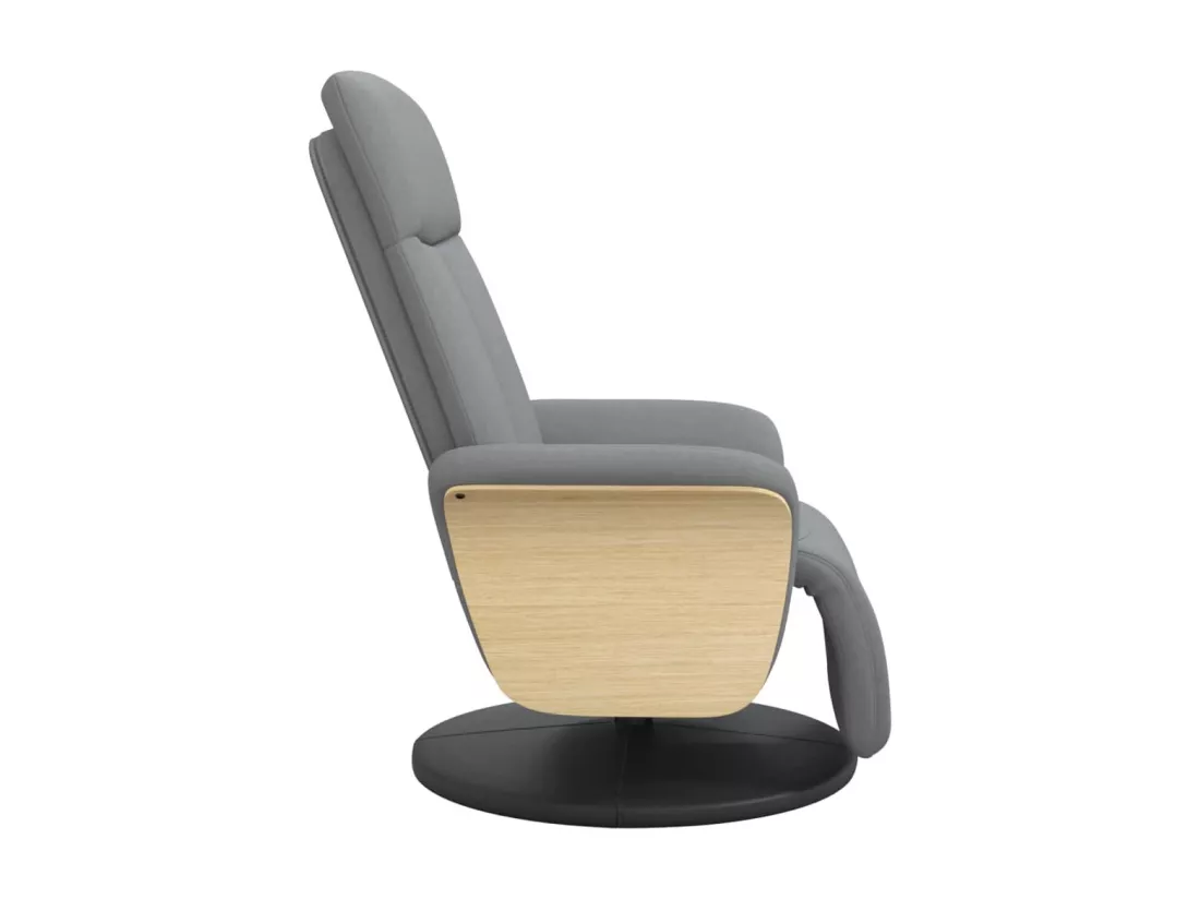 Fauteuil inclinable avec repose-pieds gris clair tissu