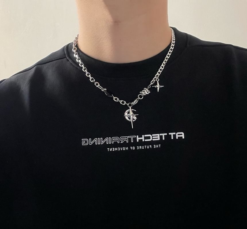 Lilafey - Ketting met strass-kruishanger