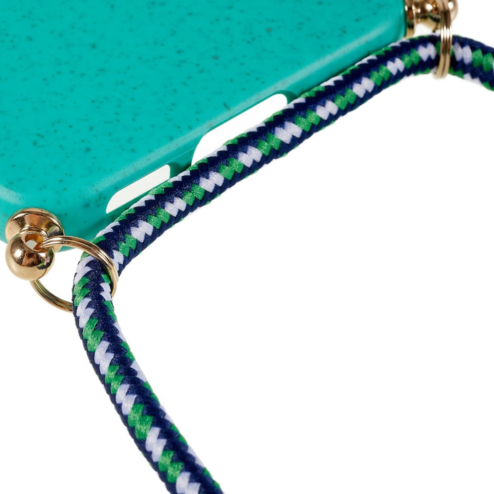 Samsung Galaxy S23 5G Necklace Bio Gummi Case Hülle Eco Friendly Nachhaltig Kompostierbar   Handykette (150cm) - Türkis