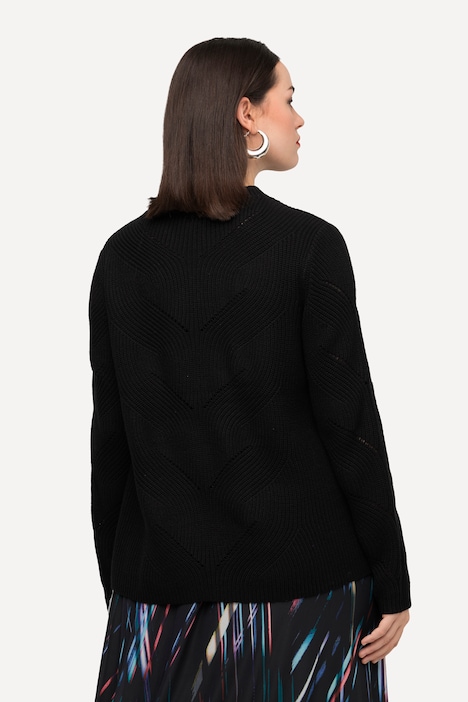 Pullover, Ziersteine, Stehkragen, Langarm