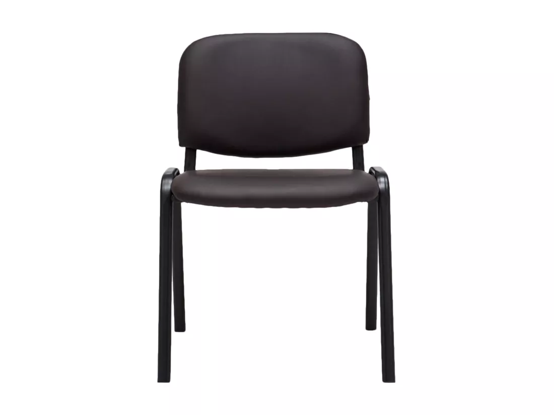 Chaise de salle à manger - Similicuir & Métal noir mat - Marron - Ken