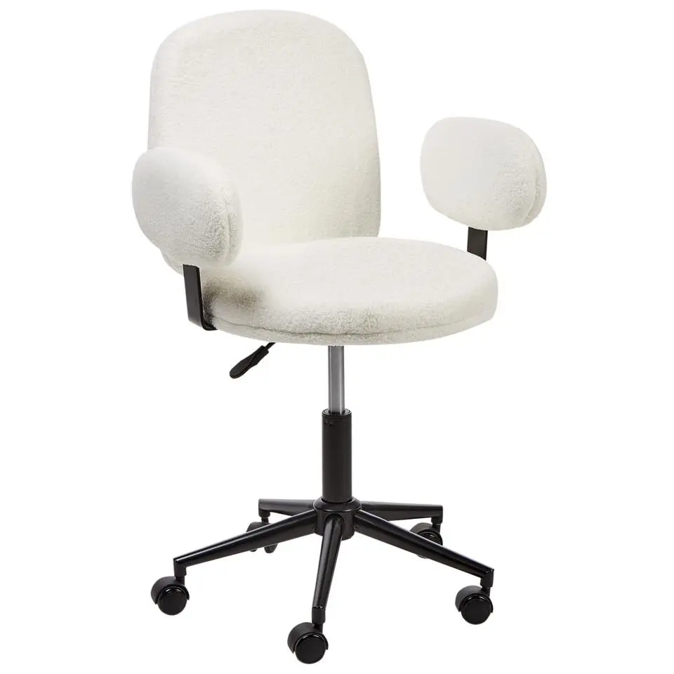 MORAGA - Bureaustoel - Gebroken wit - Bouclé