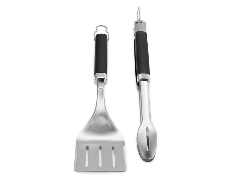 Weber Grillbesteck-Set Precision 2-teilig, Silber Grillzange und Wender