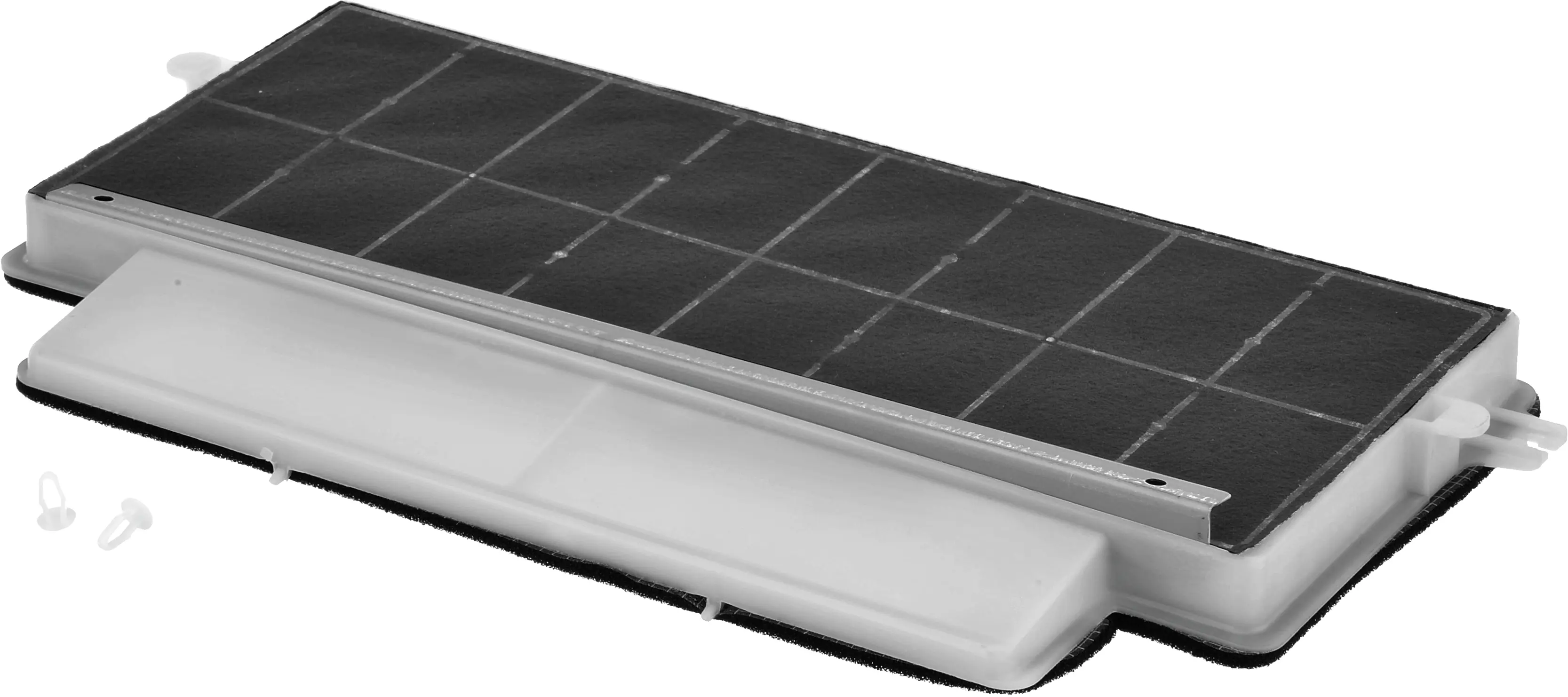 Koolstoffilter voor recirculatie afzuigkappen Afmetingen: 43,0 x 16,7 x 2,3 cm. 00460028 • DIZ14AF