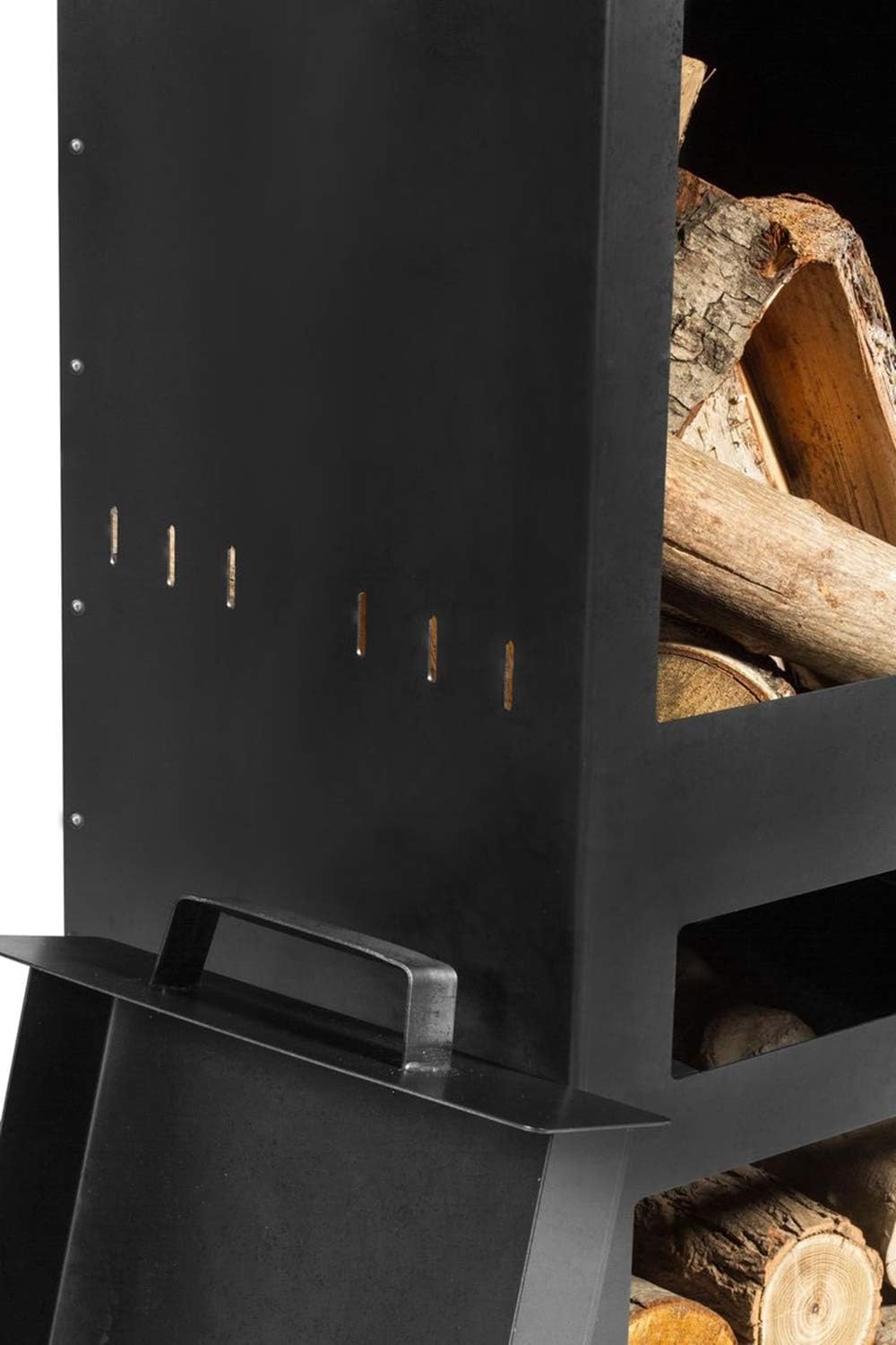 Gartenkamin Rosa Gartenofen H 150 cm zum Heizen und Grillen Terrassenofen aus Naturstahl Kamin Ofen CookKing