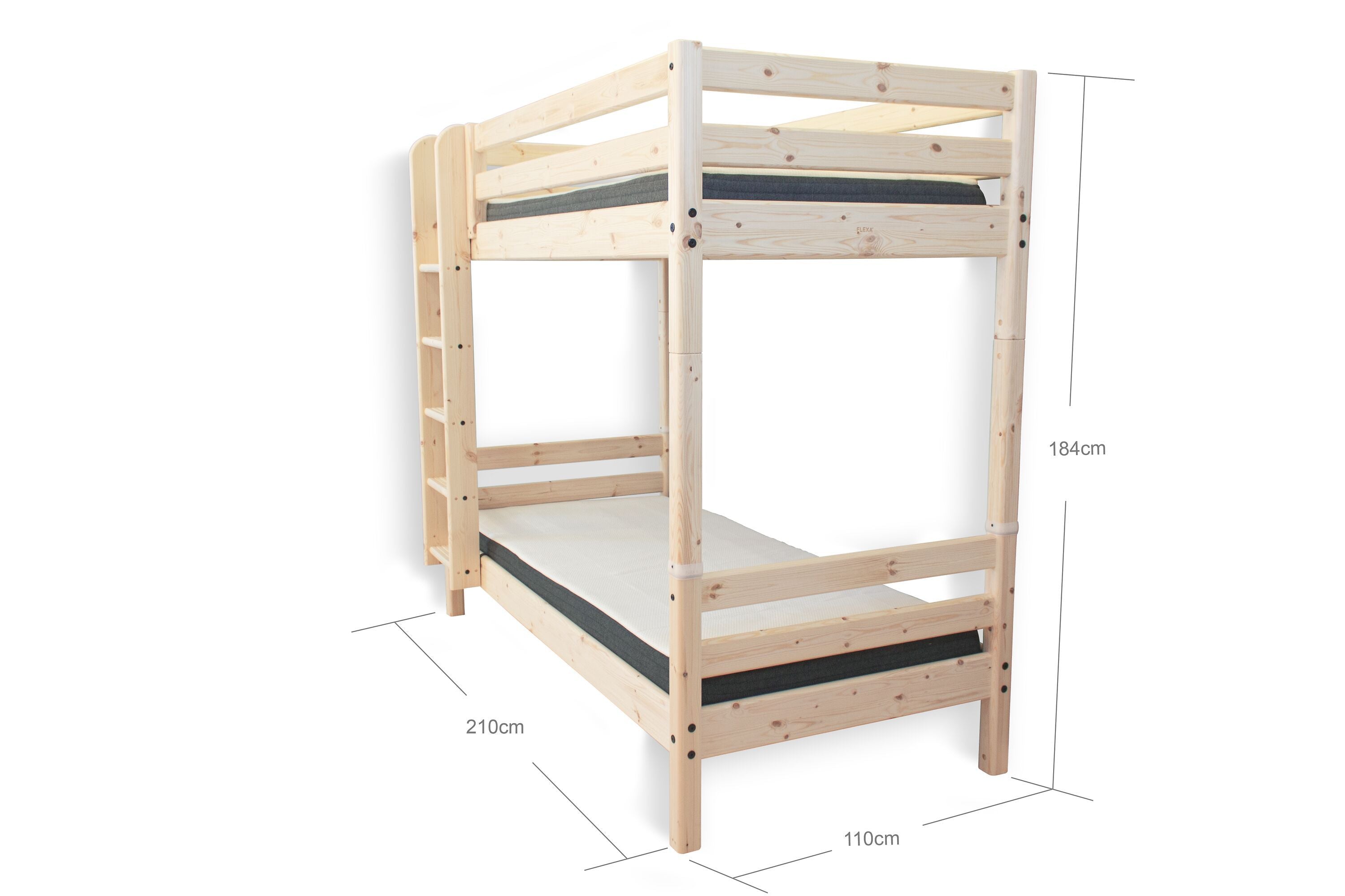 Flexa CLASSIC Etagenbett - Kiefer natur / B: 110.0 cm x T: 210.0 cm x H: 184.0 cm