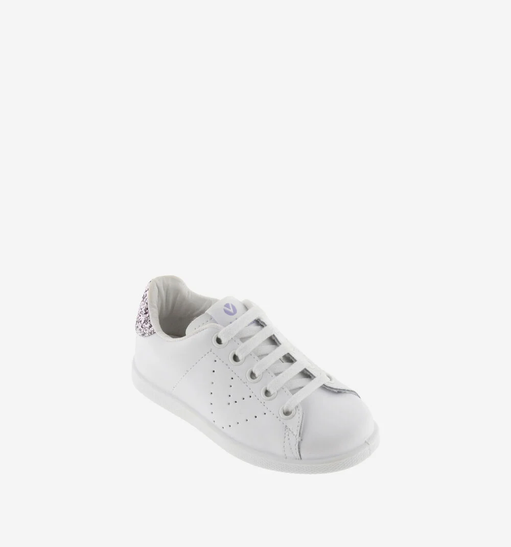 TENIS CUIR & GLITTER Baskets blanches en cuir LIRIO