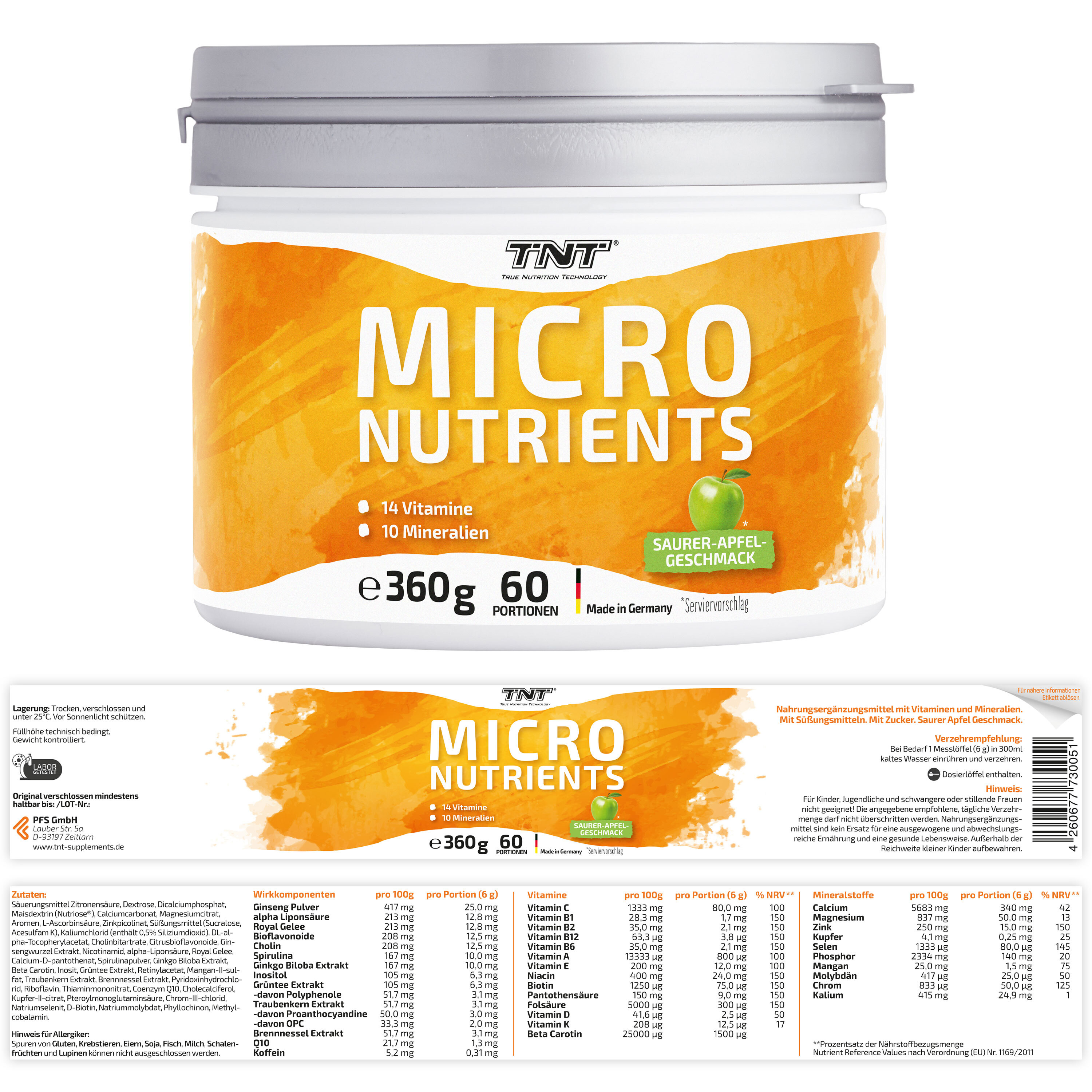 TNT Micronutrients 24 wichtige Vitamine und Mineralien und Nährstoffe