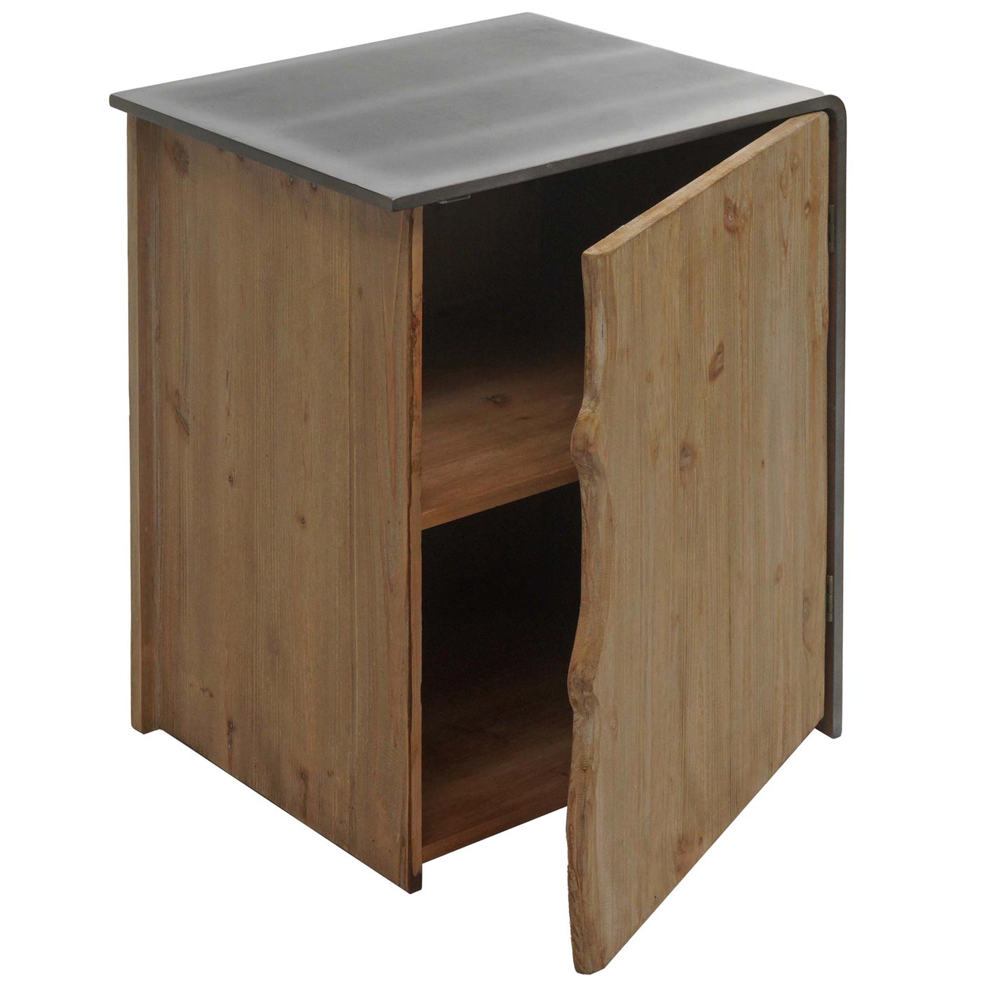 Beistelltisch MCW-L76, Kommode Nachttisch Schrank, Industrial Massiv-Holz MVG 60x50x40cm, natur mit Metall-Optik